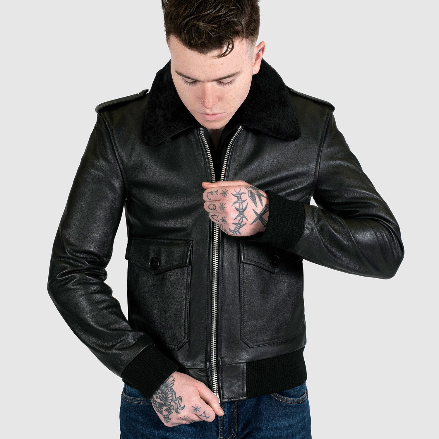 Avondale – Leather Flight Jacket (Size 34S, 36S, 36, 38S, 38, 40, 52, 54)